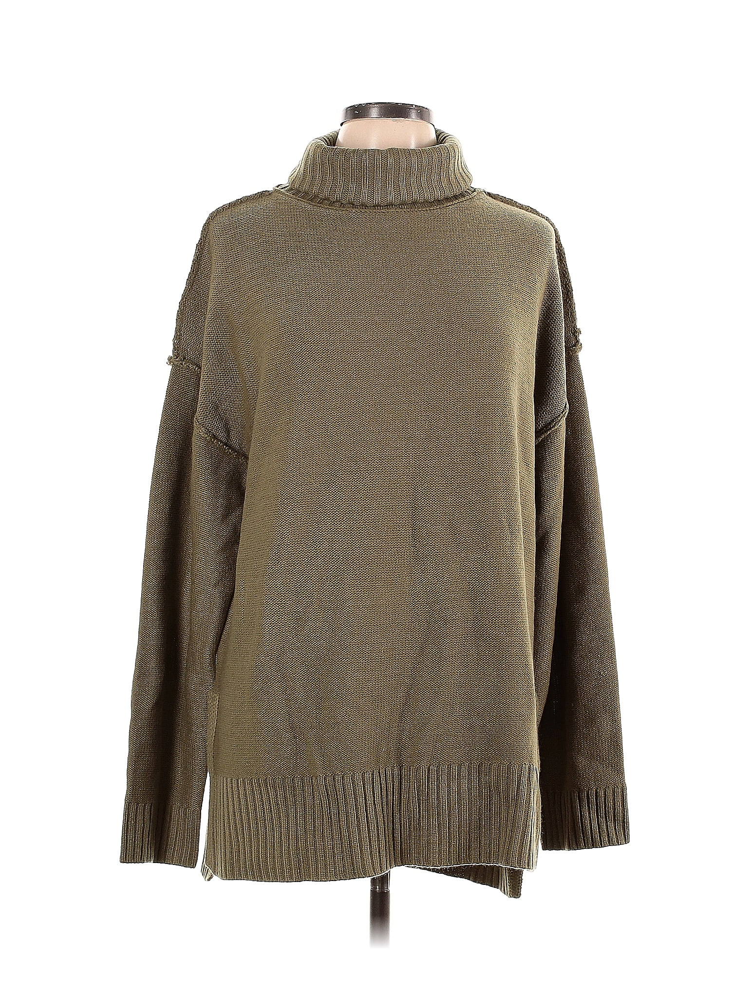Lacoste Argyle Pattern Turtleneck Acrylic and Wool Knit Sweater, Men's Size L acrylic Khaki type brown Vintage Second Hand