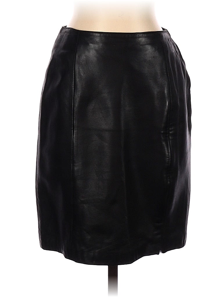 Siena Studio 100% Leather Solid Black Leather Skirt Size 4 - 80% off ...