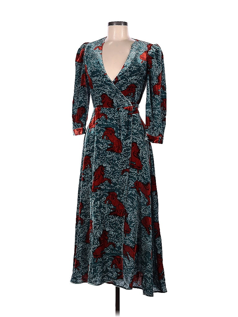 Rhode Multi Color Teal Casual Dress Size M - 62% off | thredUP