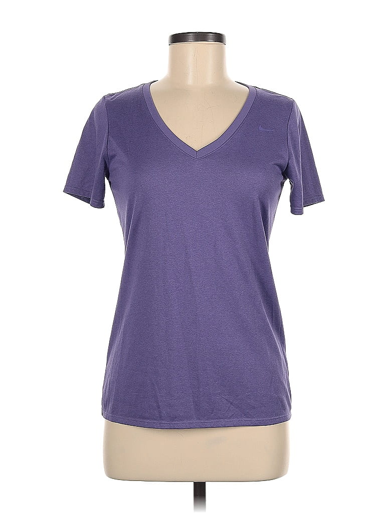 Nike 100% Polyester Purple Short Sleeve T-Shirt Size M - photo 1