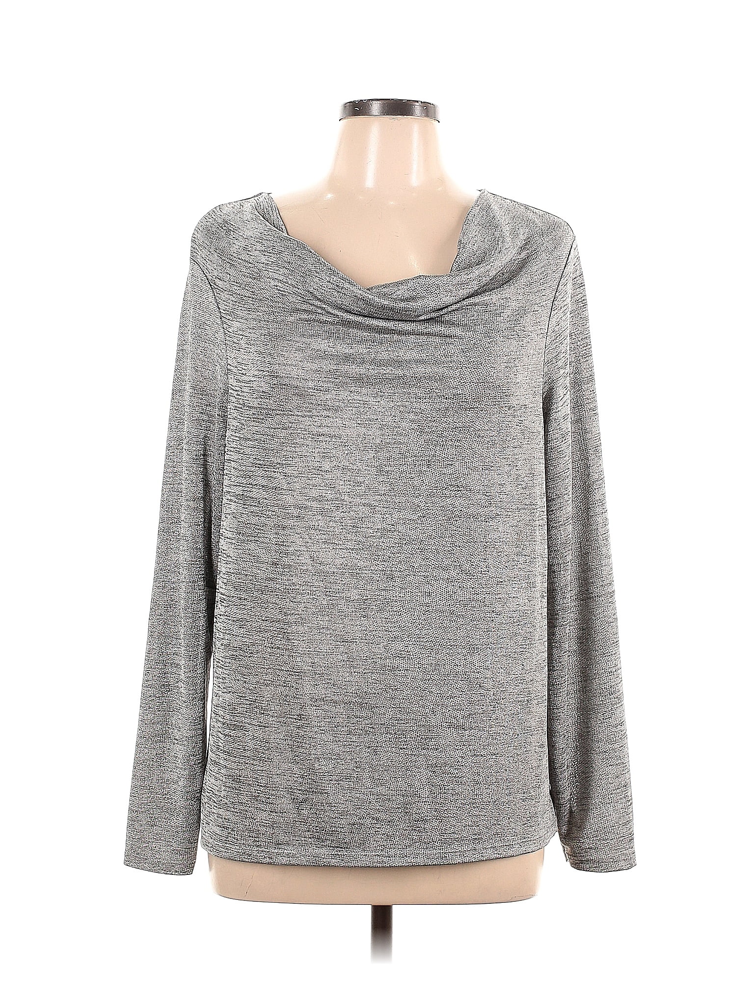 Chico's Marled Gray Long Sleeve Blouse Size Lg (2) - 79% off | thredUP