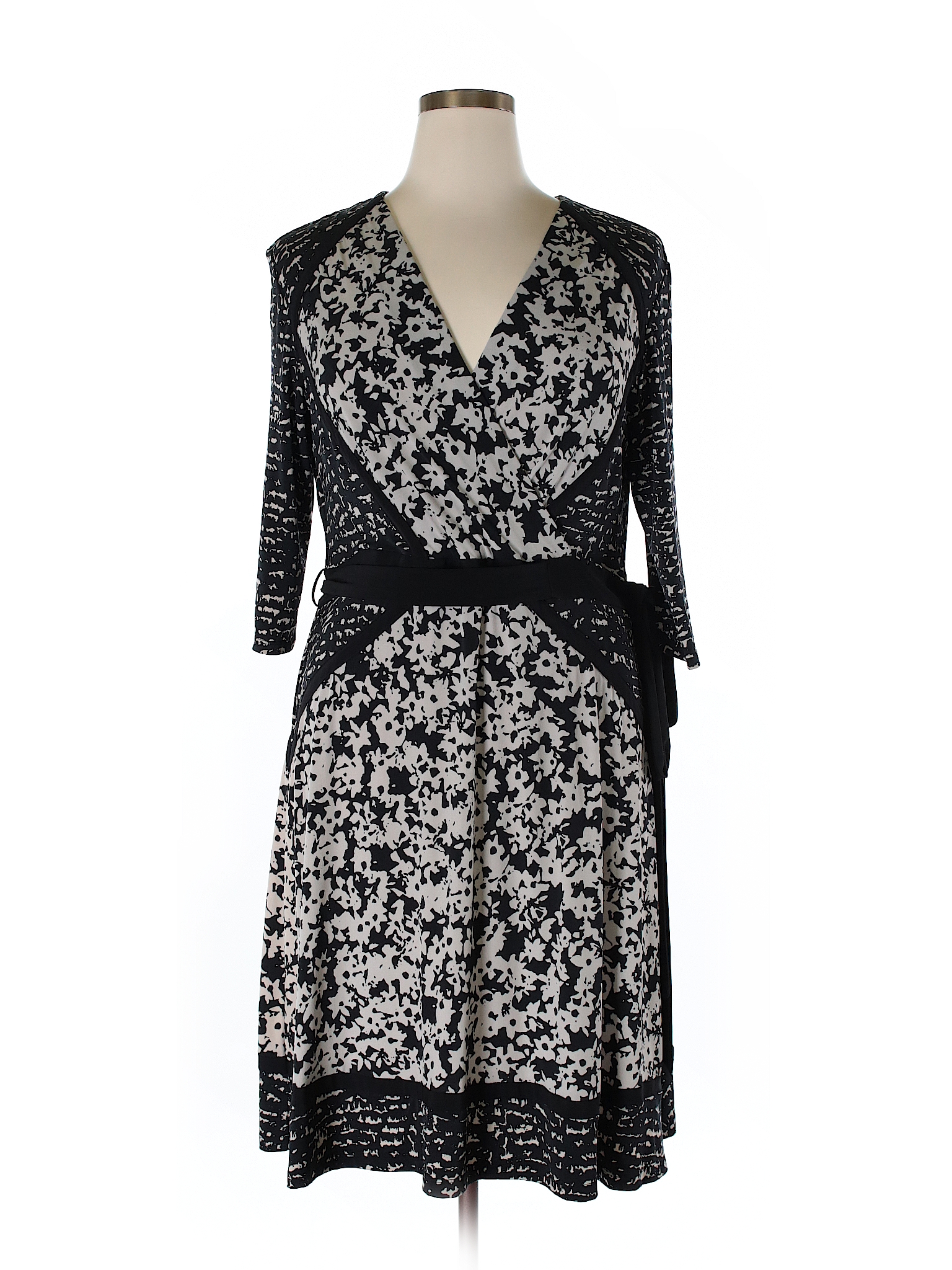 Taylor Print Black Casual Dress Size 14 - 73% off | thredUP