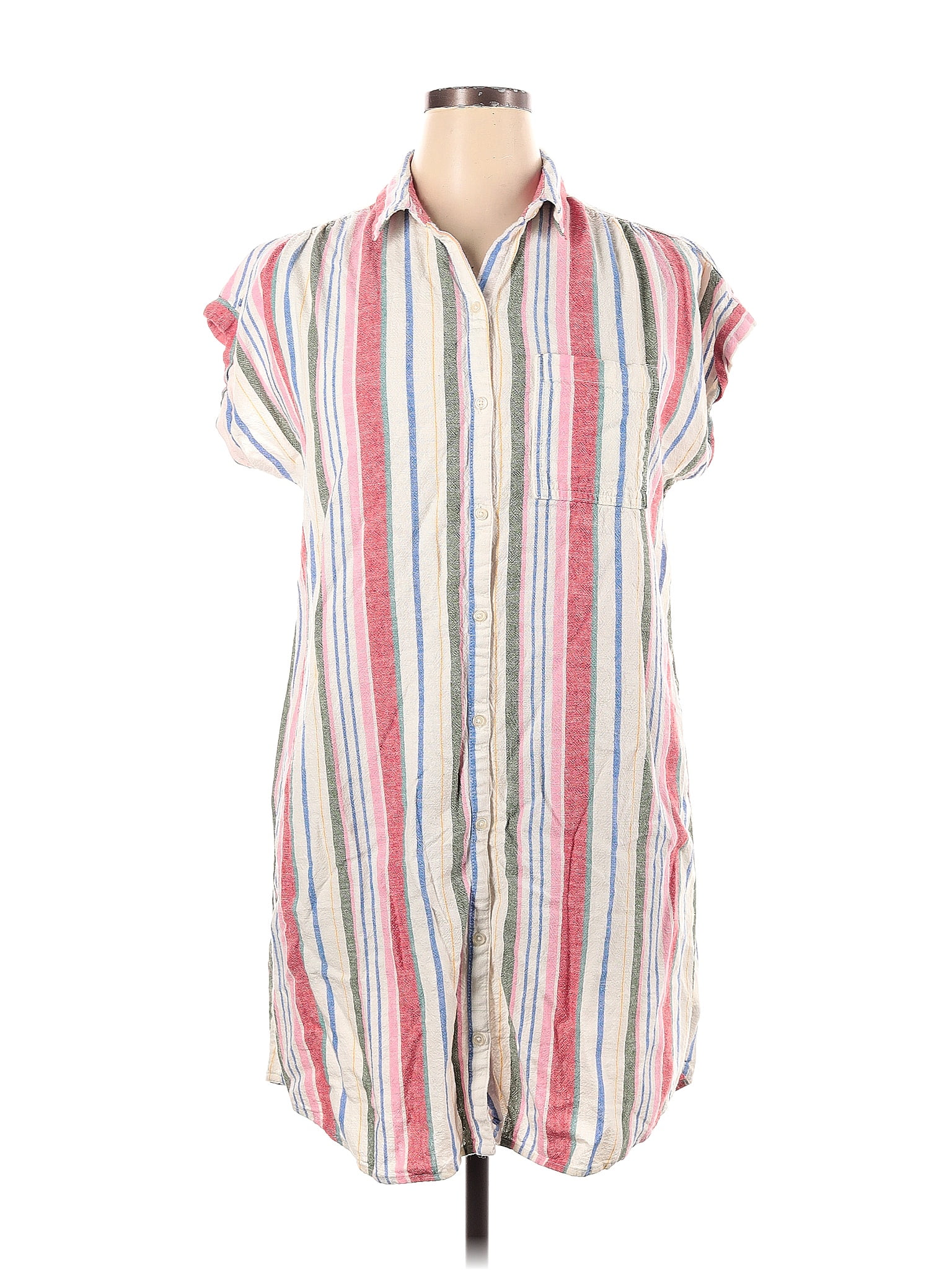 Old Navy Stripes Multi Color White Casual Dress Size Xl 47 Off Thredup