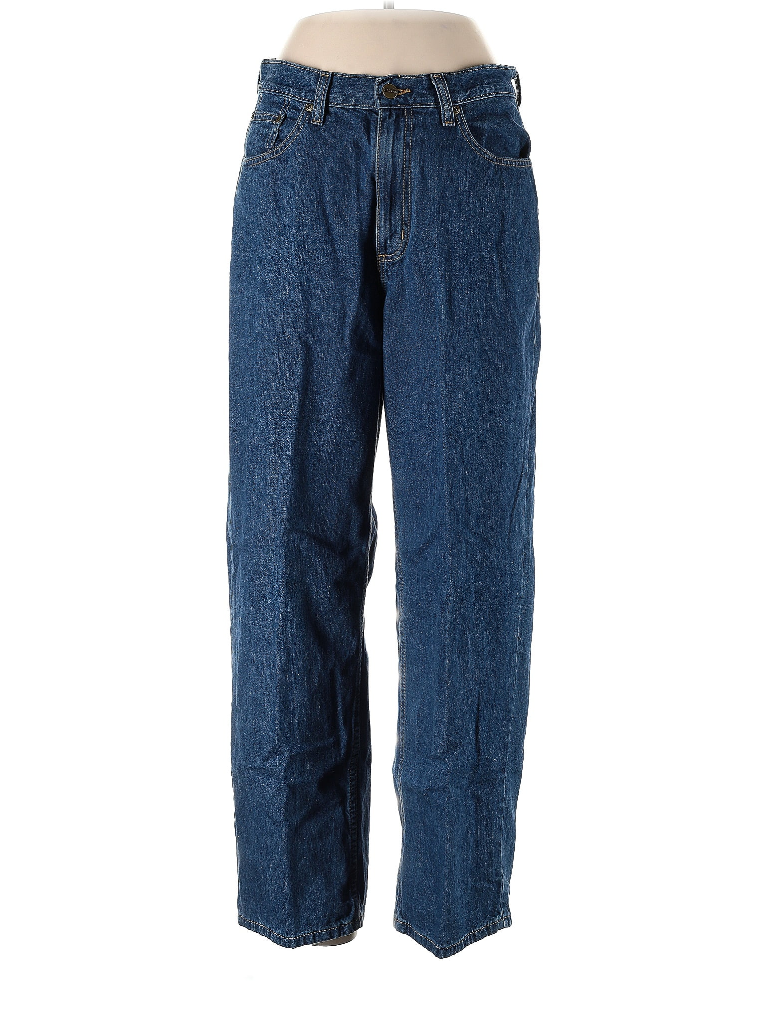 L.L.Bean 100% Cotton Solid Blue Jeans Size 12 (Petite) - 48% off | thredUP