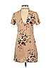 Love & Other Things 100% Polyester Floral Tan Casual Dress Size XS - photo 1