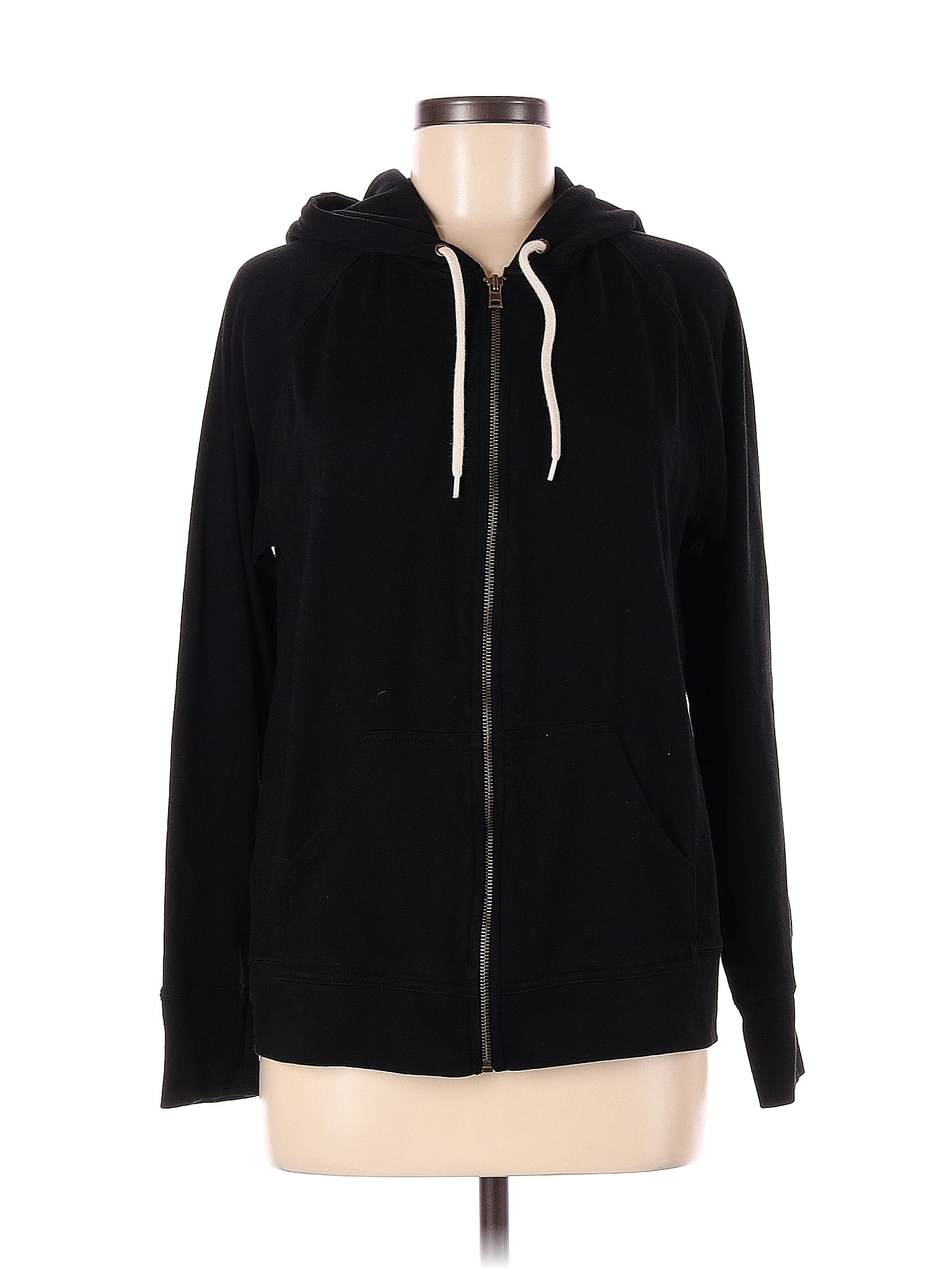 J.Crew Solid Black Zip Up Hoodie Size M - 68% off | thredUP