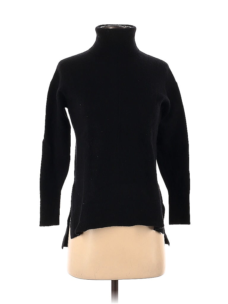 C by Bloomingdales 100% Cashmere Color Block Solid Black Turtleneck ...