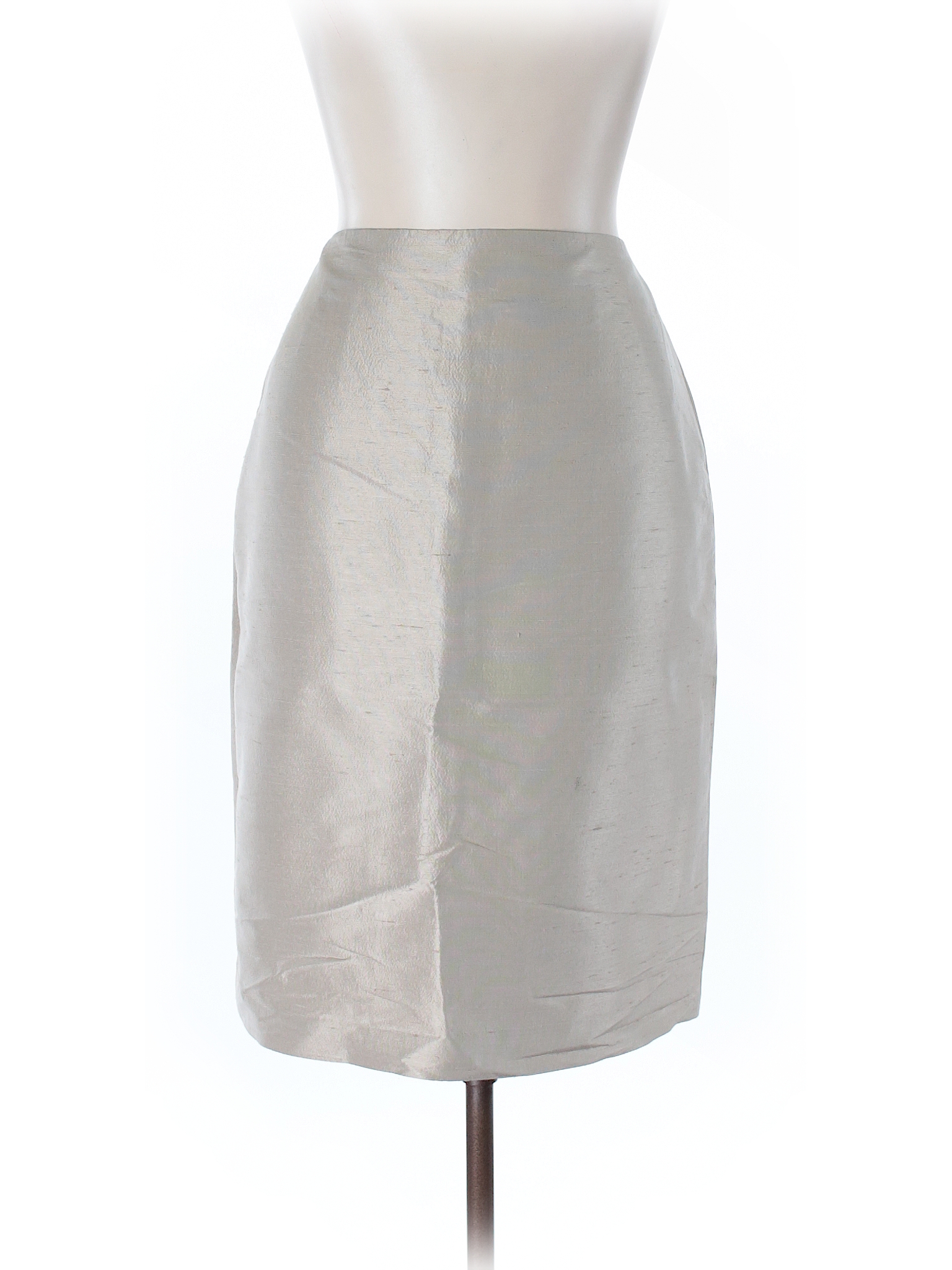 Linda Allard Ellen Tracy 100% Silk Solid Tan Silk Skirt Size 12 - 85% ...