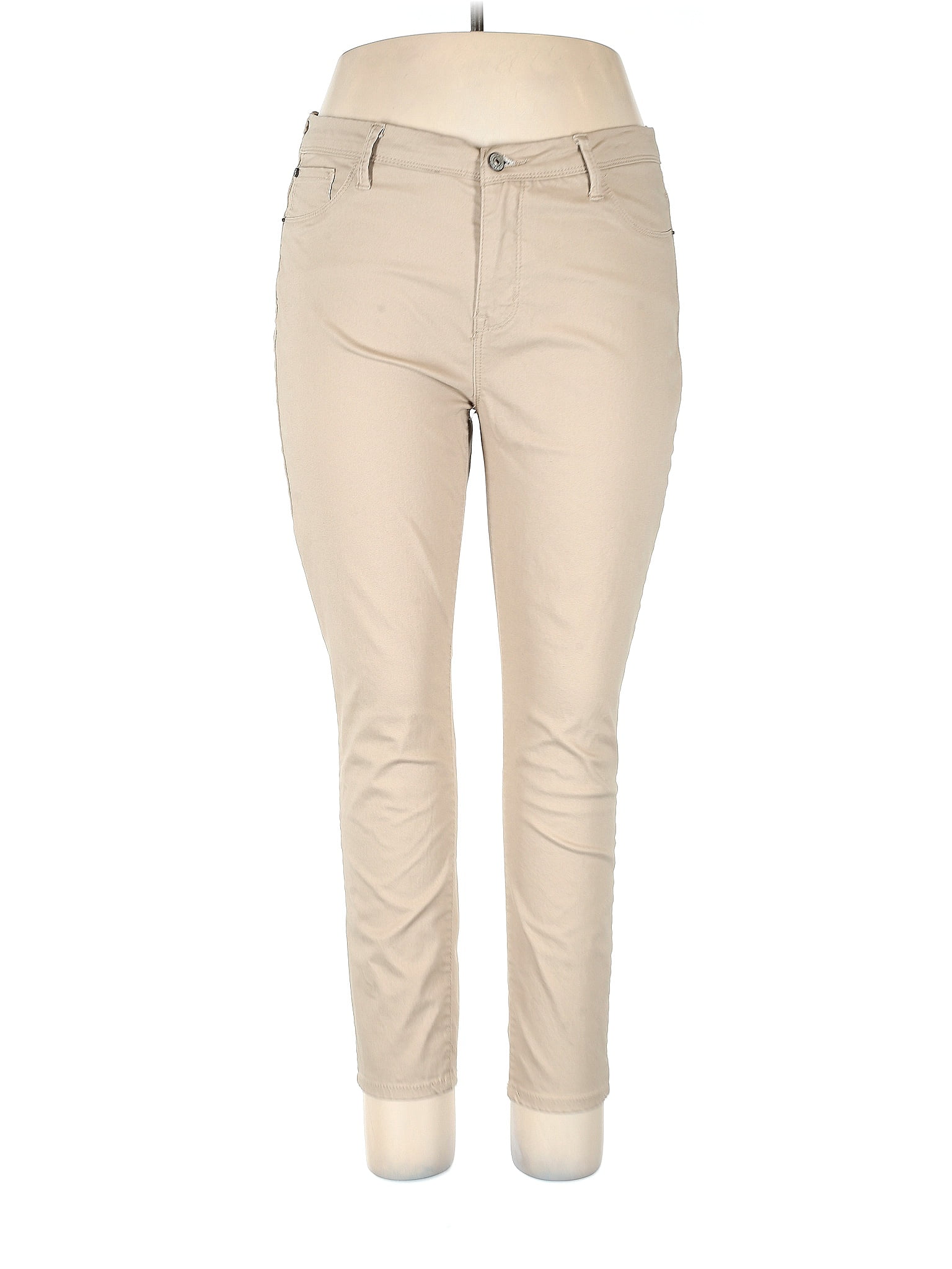 Confident Curve Tan Raw Hem Jeans main image 0