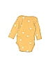 Carter's 100% Cotton Floral Motif Yellow Long Sleeve Onesie Size 3 mo - photo 2