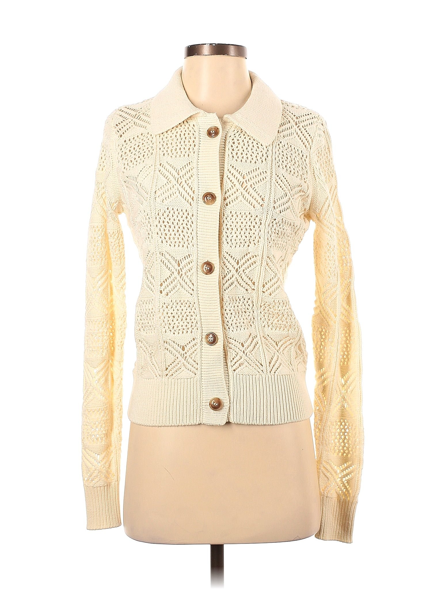Rachel Zoe Color Block Solid Ivory Cardigan Size XS - 81% off | thredUP