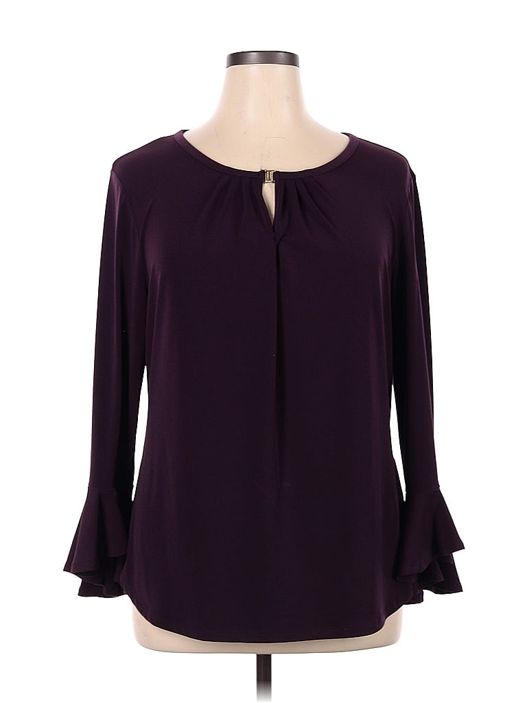 7th Avenue Design Studio New York & Company Polka Dots Purple Long