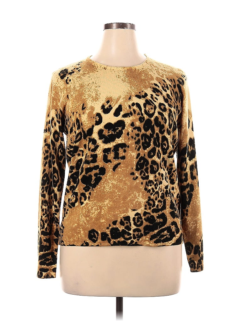 Designers Originals 100% Acrylic Color Block Gold Pullover Sweater Size ...