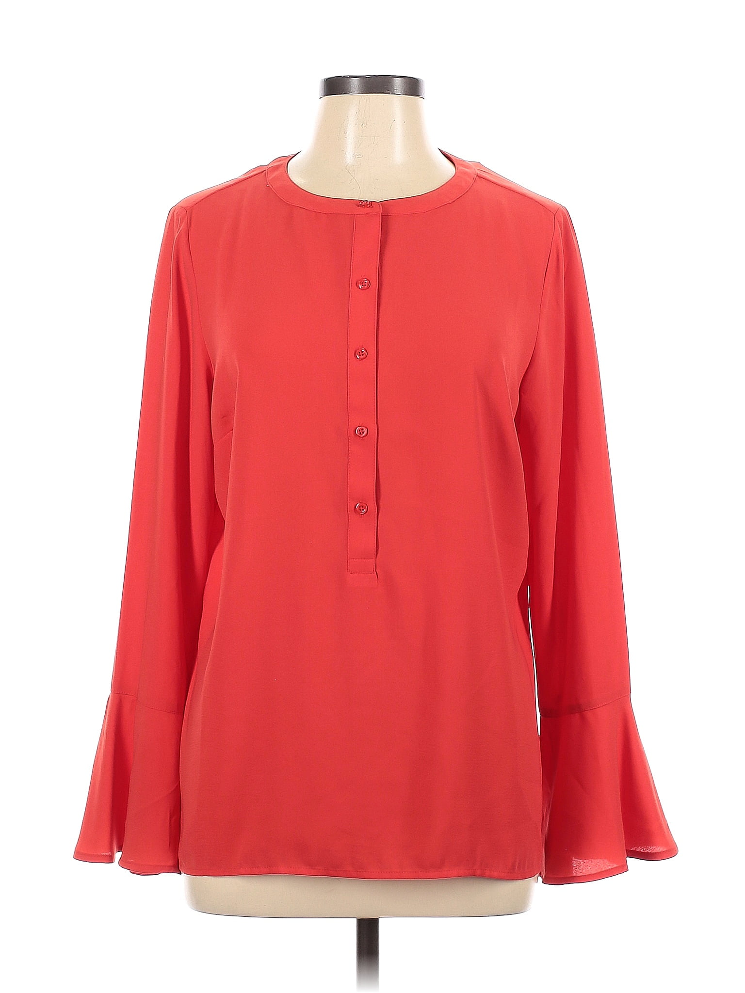 Apt 9 100 Polyester Red Long Sleeve Blouse Size L 50 Off Thredup