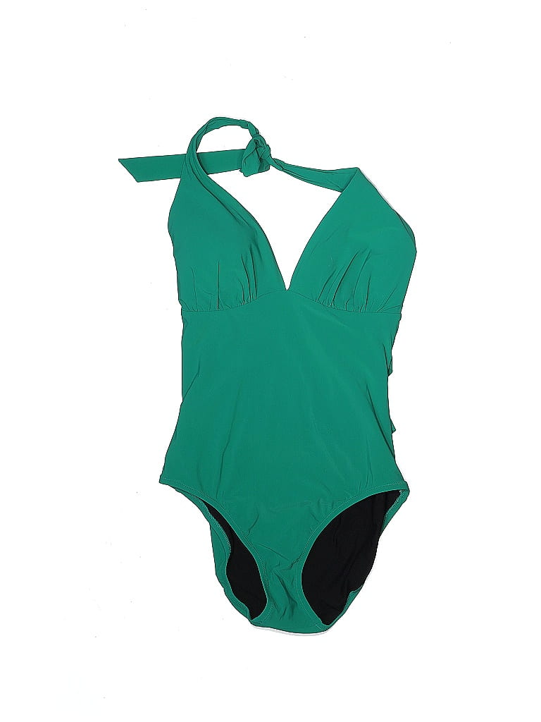 Lands' End Solid Green One Piece Swimsuit Size 8 68 off thredUP