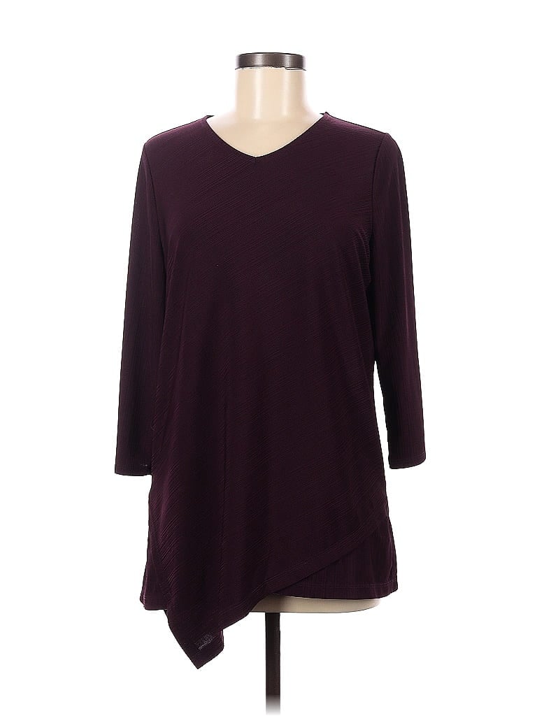 Easywear by Chico's Solid Burgundy 3/4 Sleeve Top Size Med (1) - 42% ...