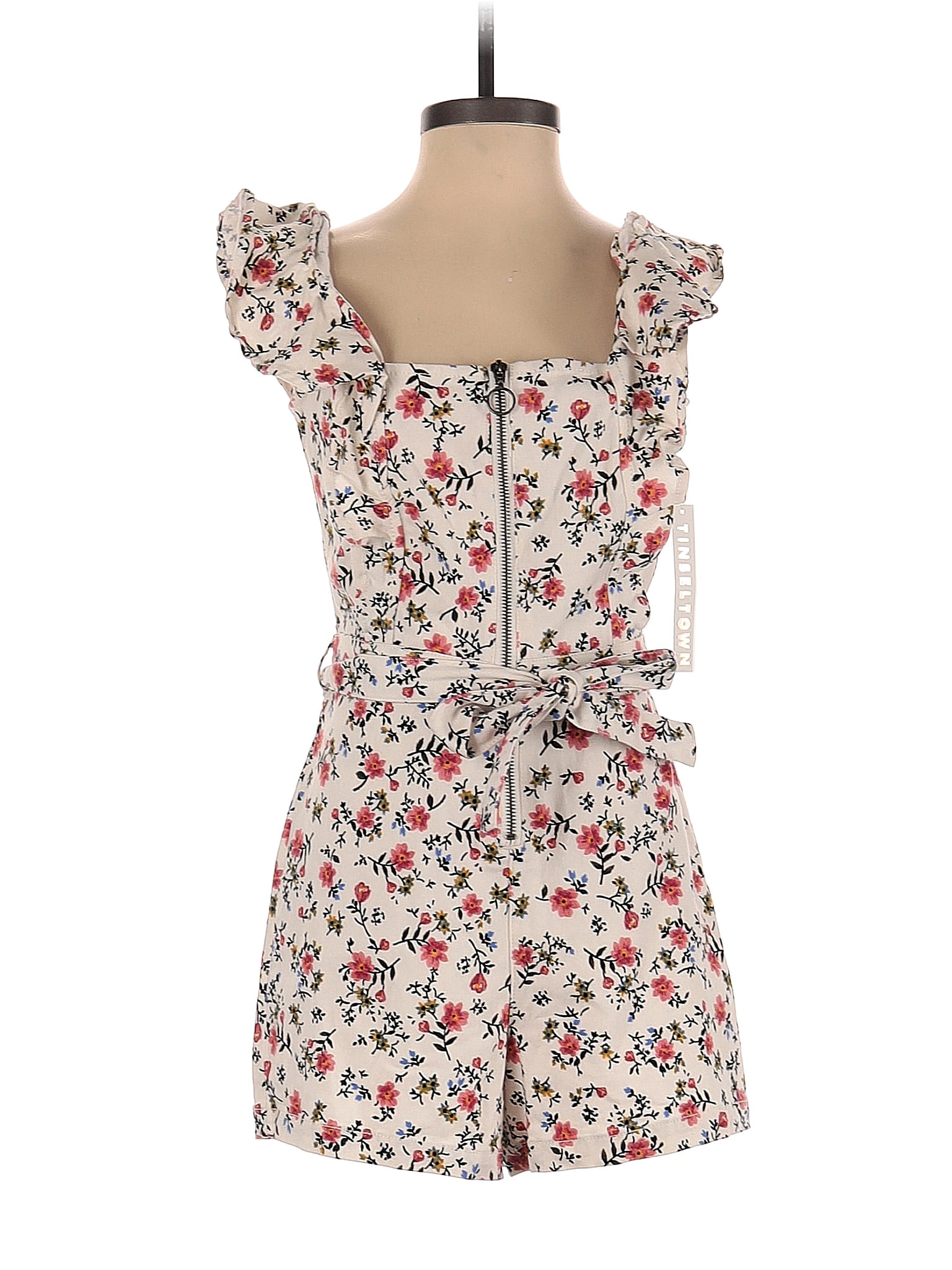 Tinseltown Floral Multi Color Ivory Romper Size XS 55 off thredUP