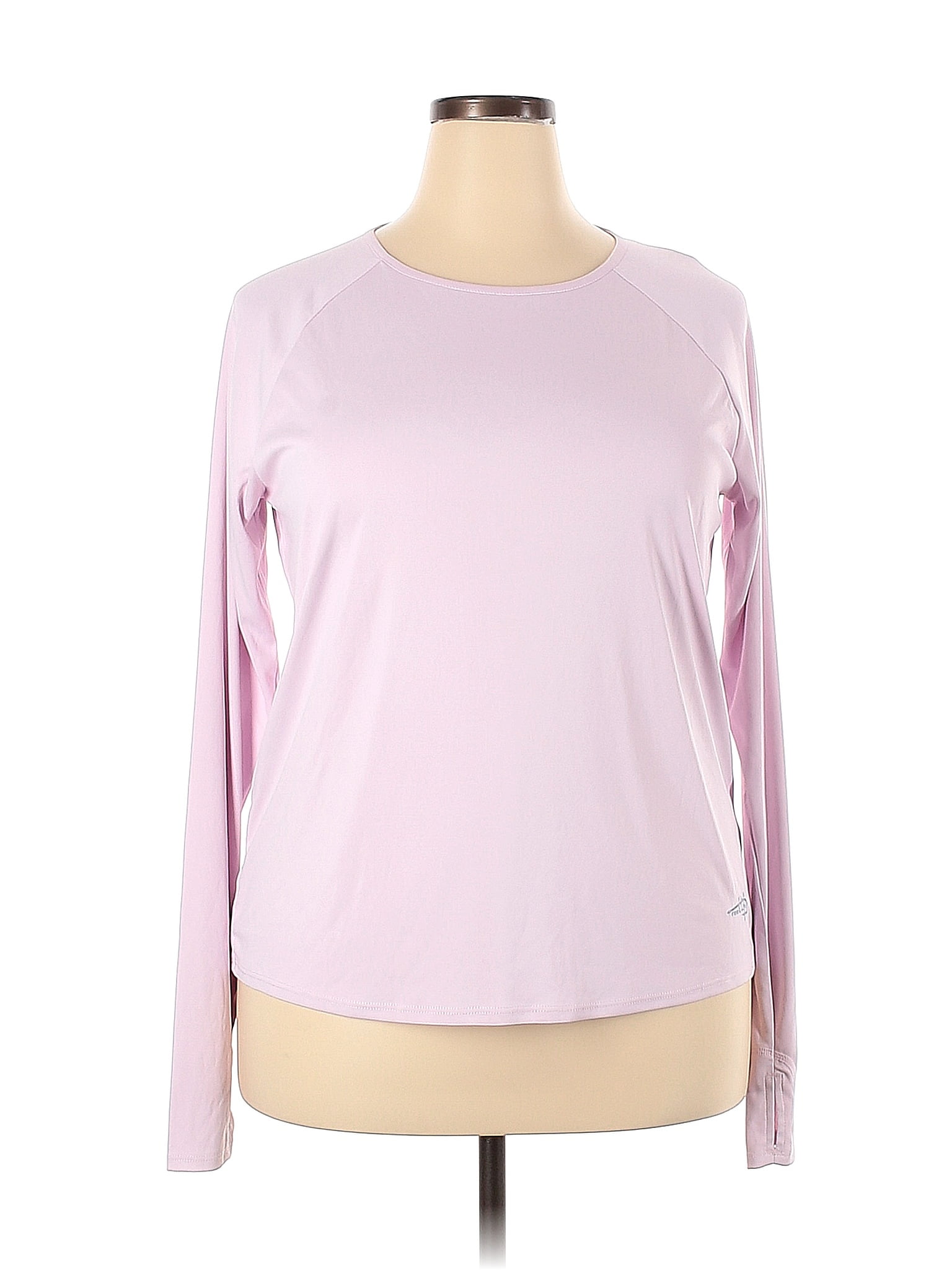 Reel Life 100% Polyester Color Block Purple Pink Long Sleeve T