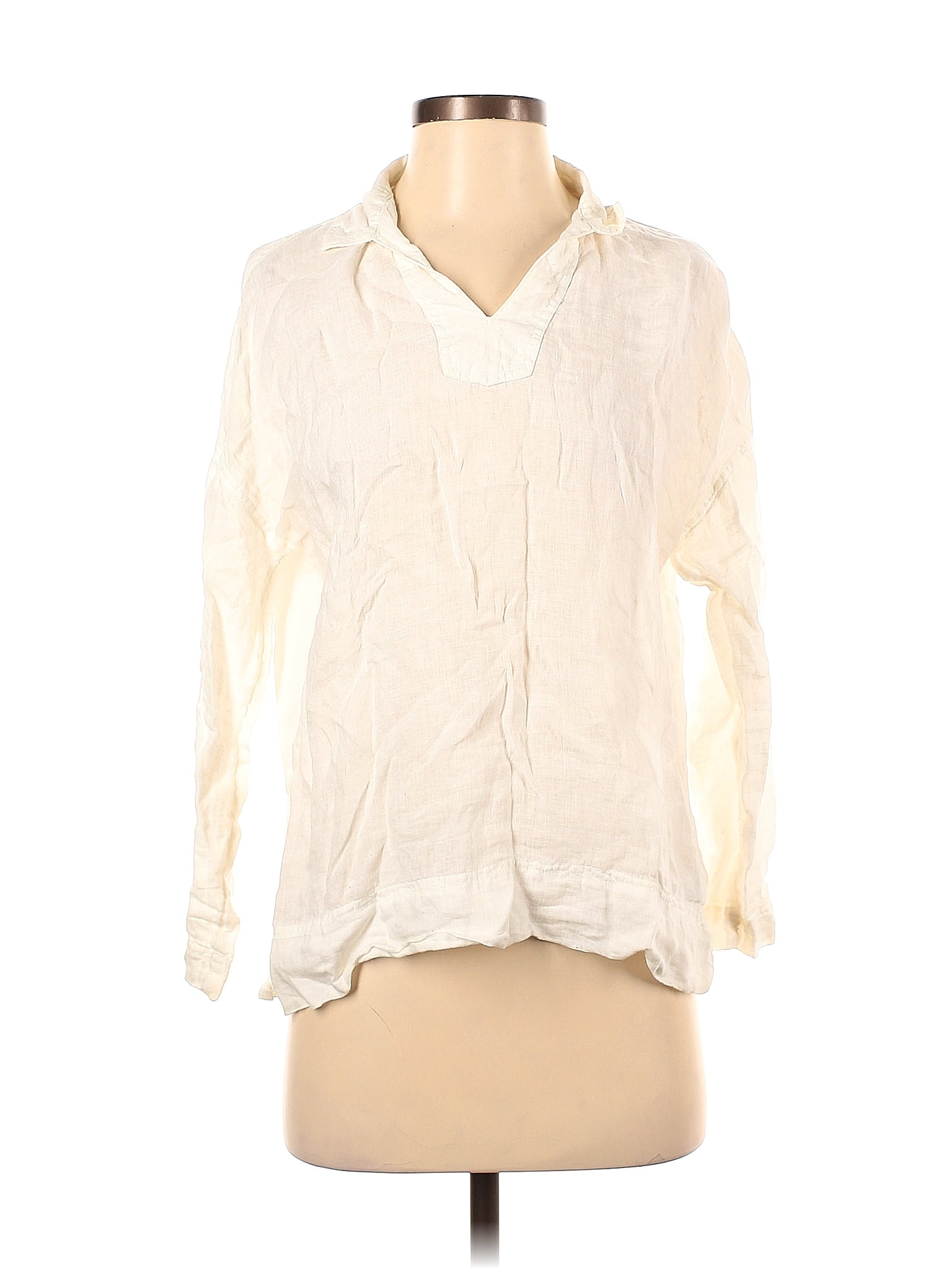 Rachel Zoe 100% Linen Ivory Long Sleeve Blouse Size XS - 87% off | ThredUp