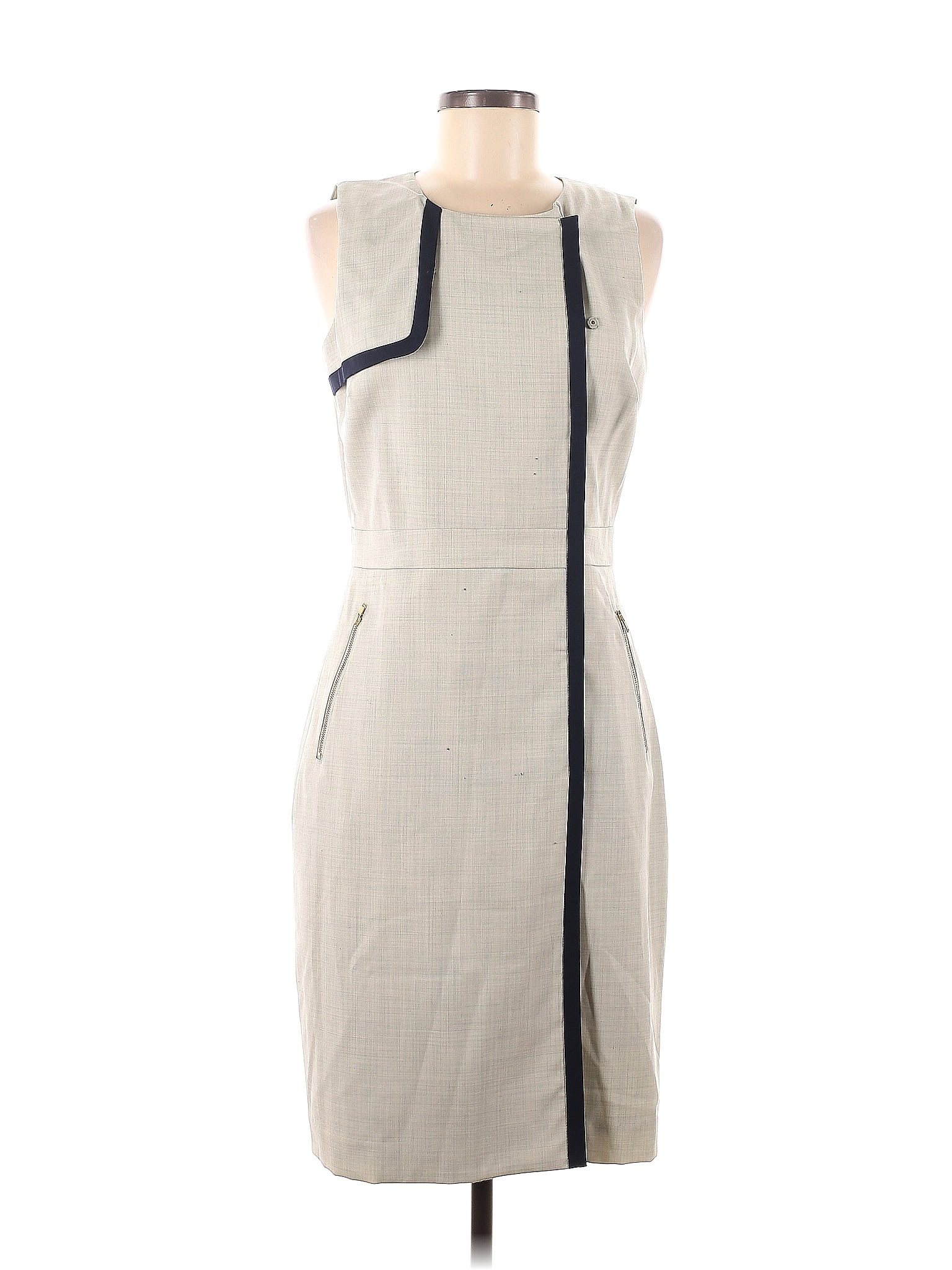 J.Crew 100 Wool Solid Gray Casual Dress Size 6 74 off thredUP