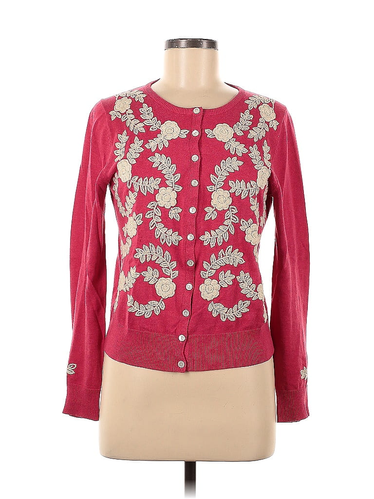 Sundance 100% Cotton Color Block Floral Pink Cardigan Size M - 73% off ...