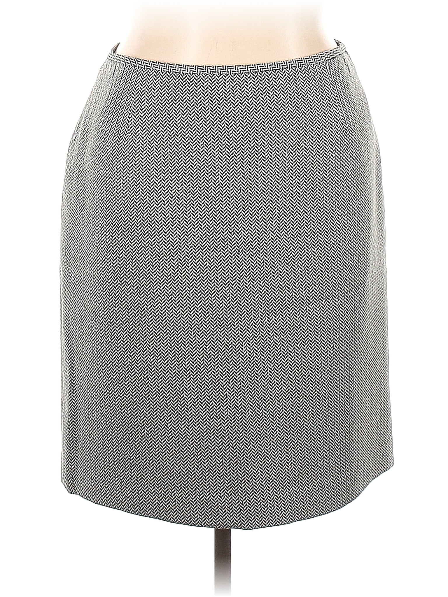 Arthur Levine 100 Polyester Tweed Gray Casual Skirt Size 16 73 Off