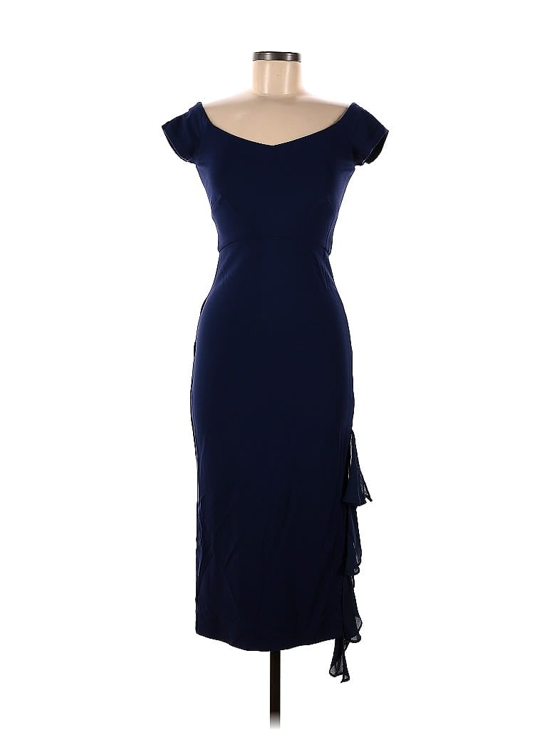 Nicole Miller Solid Navy Blue Navy Side Slit Sheath Size 8 - 81% off ...