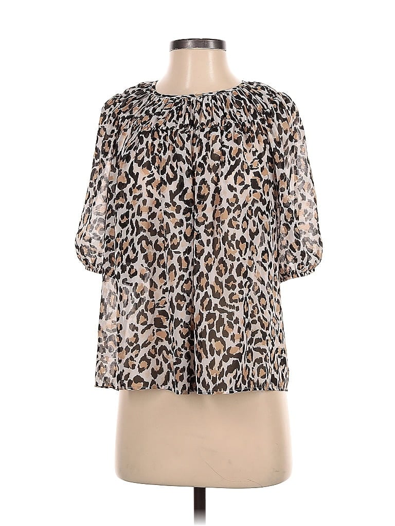 Pre-owned Banana Republic Short Sleeve Blouse In Brown