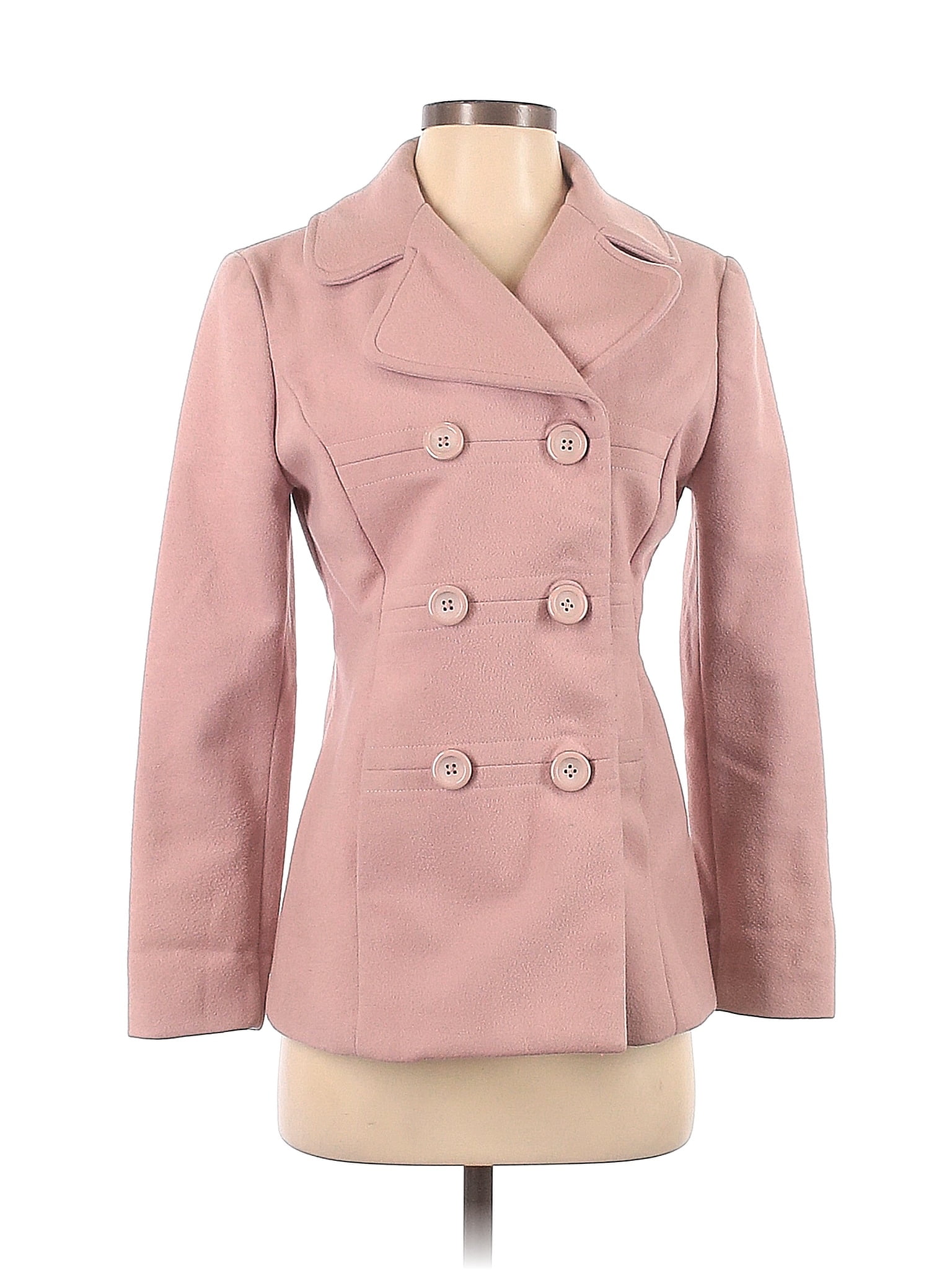 Gap Solid Pink Wool Coat Size Xs 66 Off Thredup