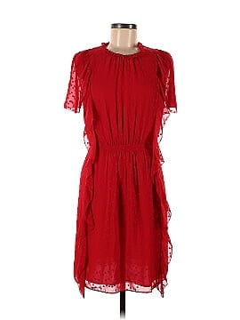 ML Monique Lhuillier Red High Neck Dress (view 1)