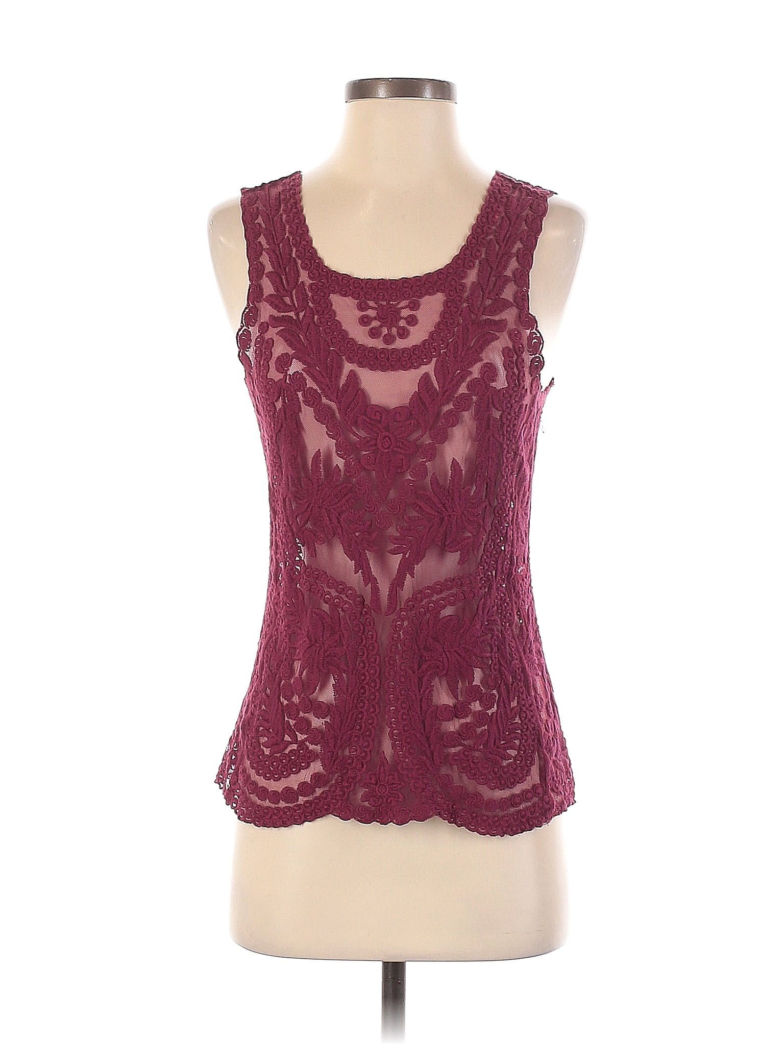 Express 100 Cotton Burgundy Sleeveless Blouse Size Xs 65 Off Thredup