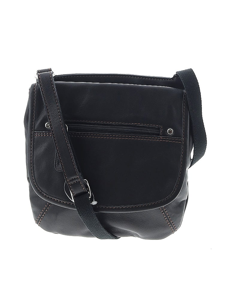 Fossil 100 Leather Solid Black Leather Crossbody Bag One Size 57