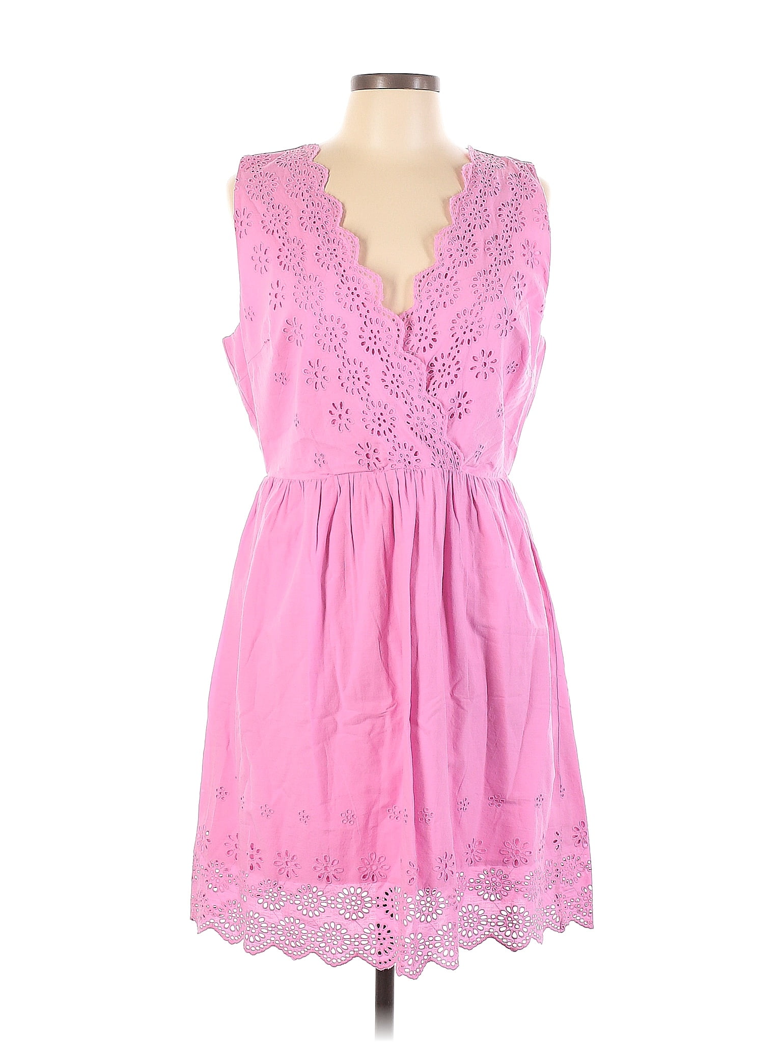 J.Crew Factory Store 100% Cotton Solid Pink Casual Dress Size 12 - 70% ...