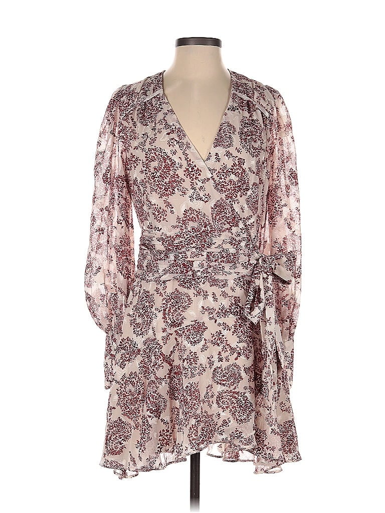 Elliatt 100% Polyester Floral Motif Damask Paisley Baroque Print Burgundy Casual Dress Size S - photo 1