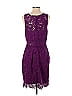 ML Monique Lhuillier 100% Polyester Purple Mulberry Lace Sheath Dress Size 10 - photo 2