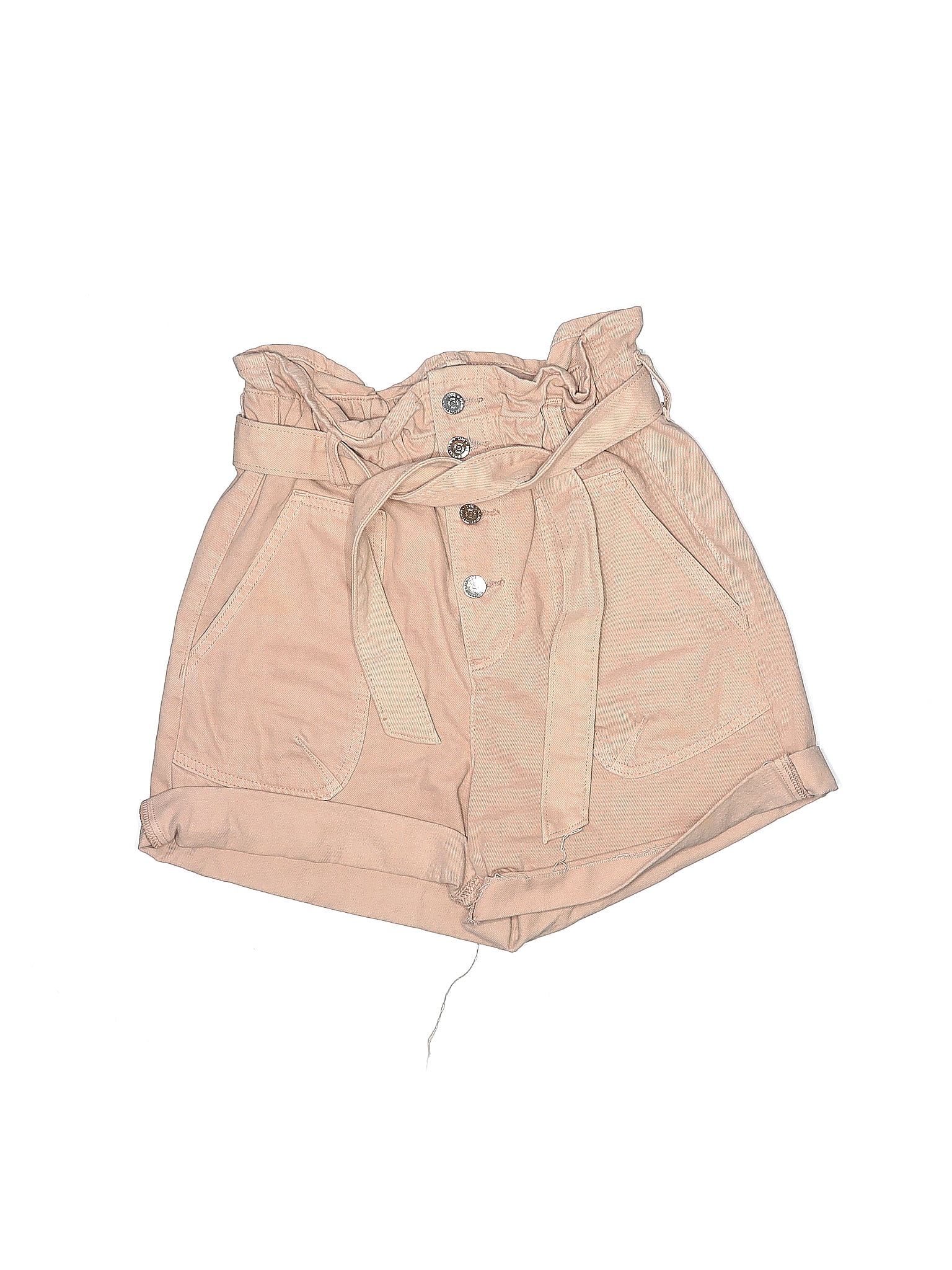 Zara Solid Tan Denim Shorts Size 2 65 off thredUP