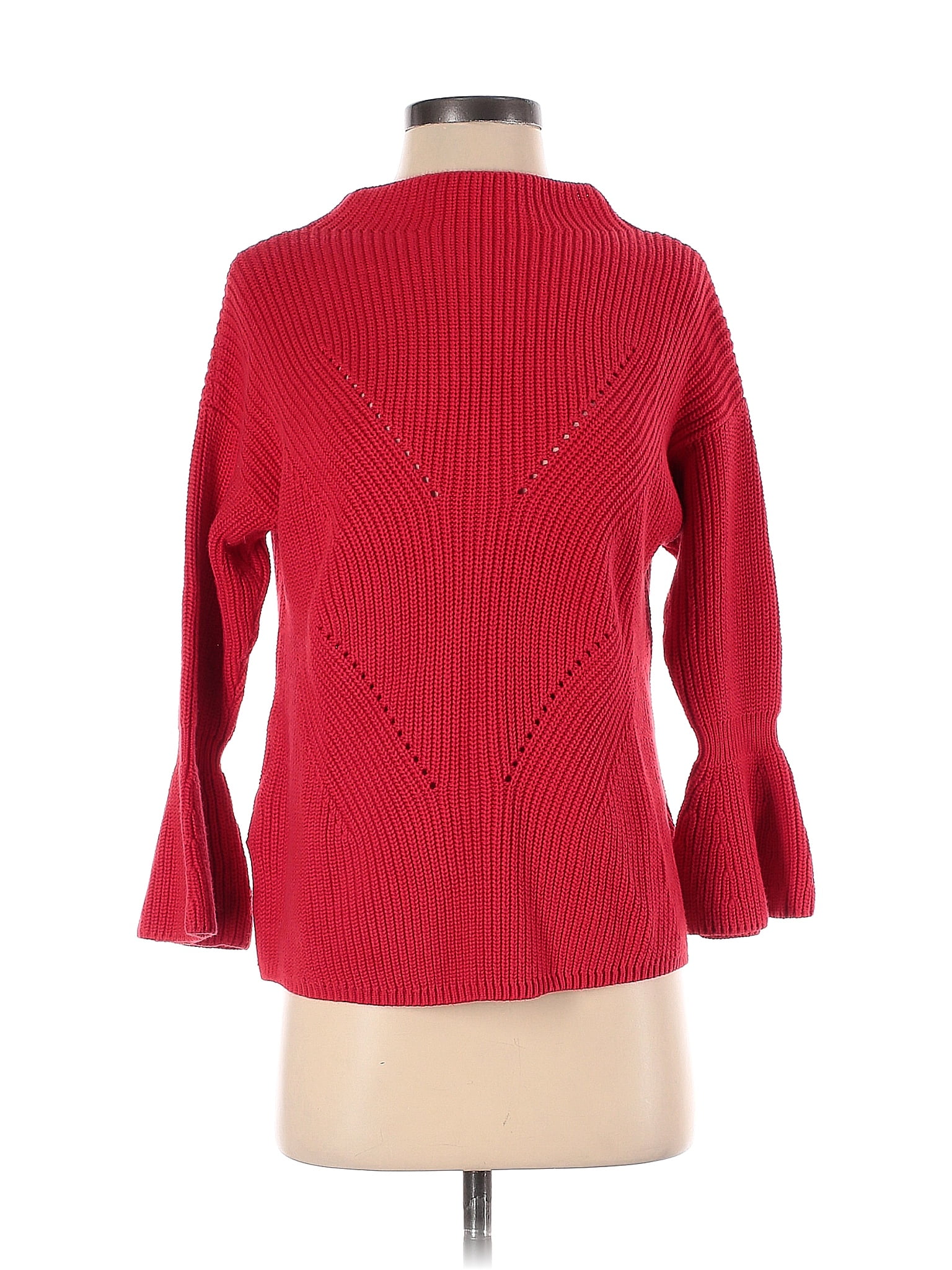 Ann Taylor Loft Color Block Solid Red Pullover Sweater Size S 69 Off