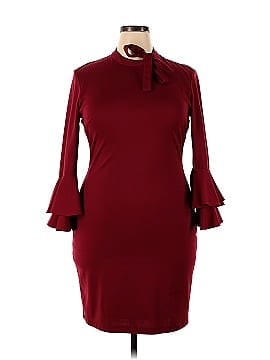 Alexia Admor Red Ruffle Sleeve Dress (view 1)