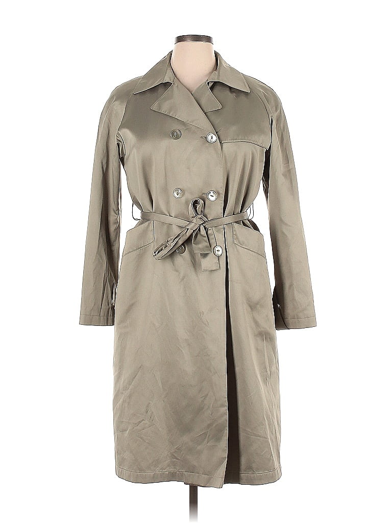 Unbranded 100% Polyester Solid Tan Trenchcoat Size 14 - 56% off | thredUP
