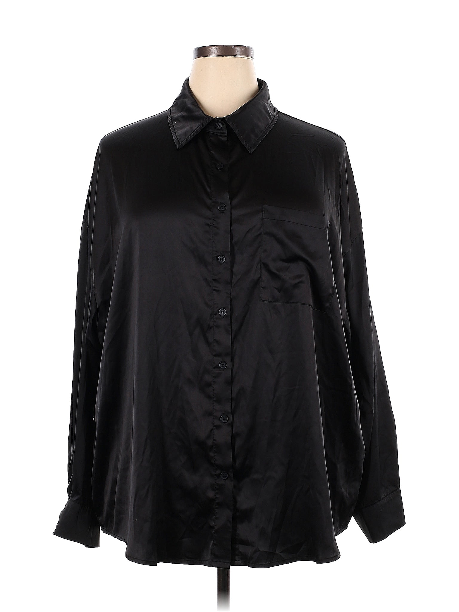 Fashion Nova Solid Black Long Sleeve Blouse Size 2X (Plus) - 52% off ...