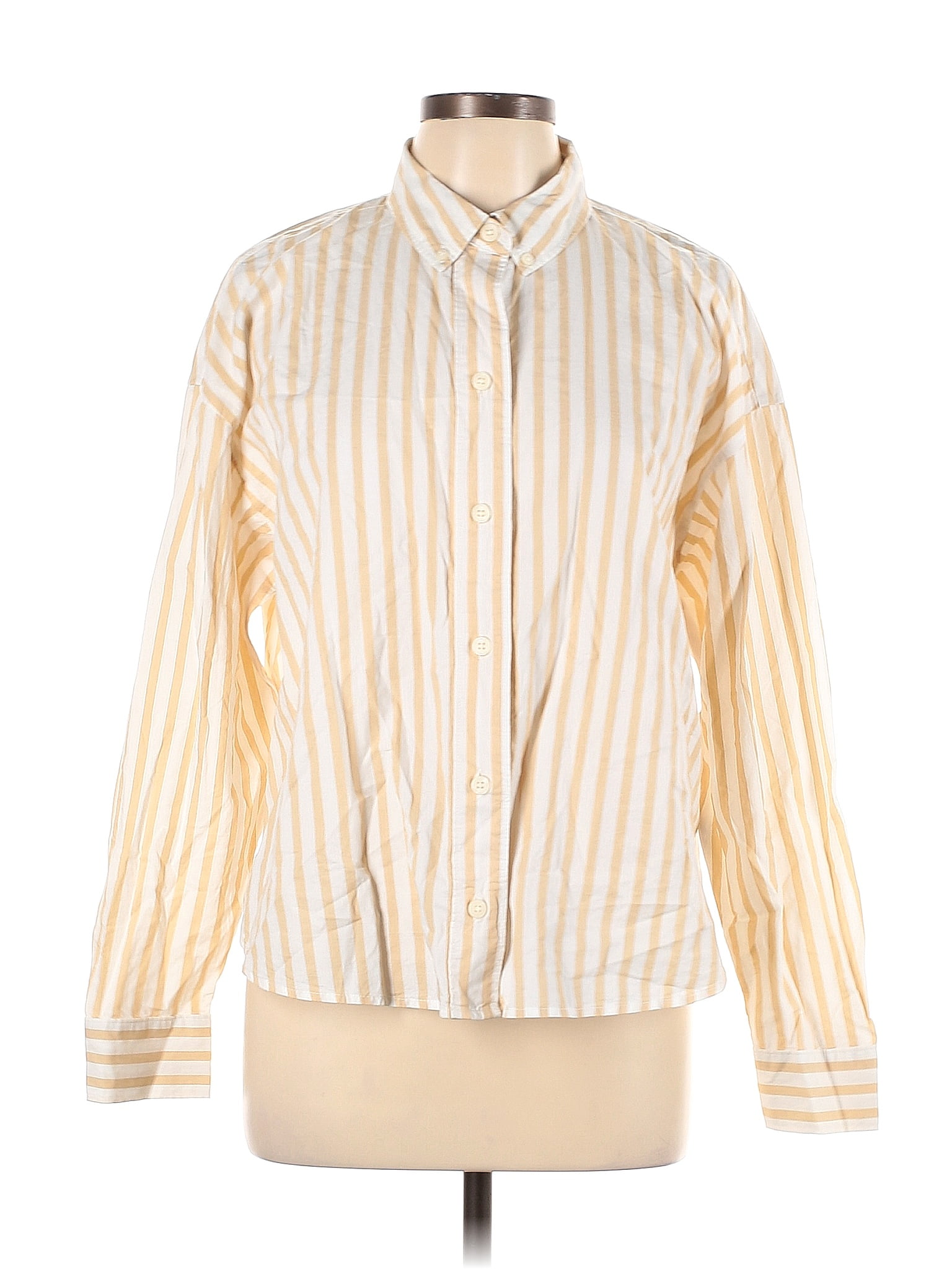 Silvio Button Up - Yellow/Navy Stripe main image 1