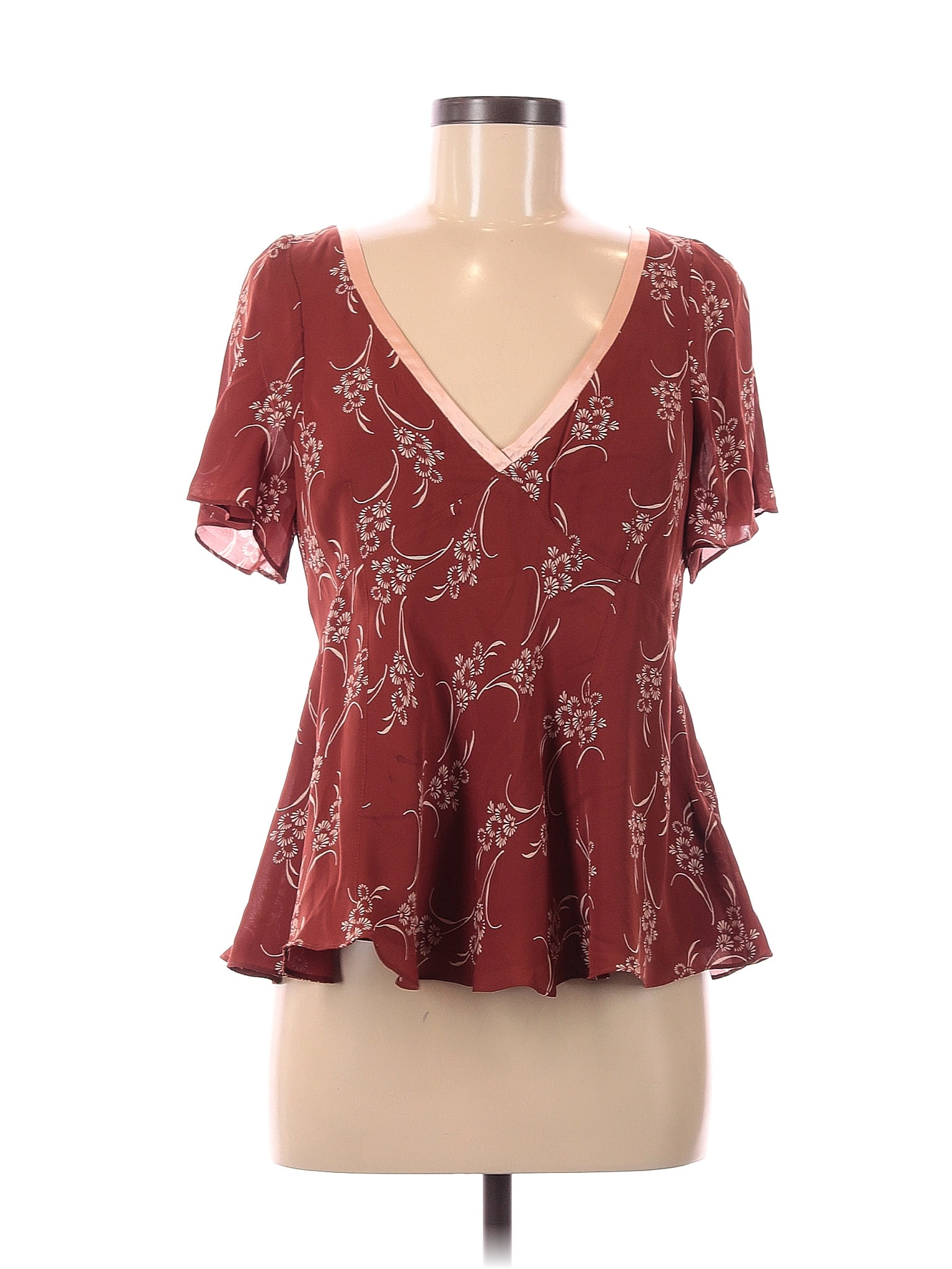 CINQ A SEPT Womens Black Floral Sleeveless Surplice Neckline Evening Blouse