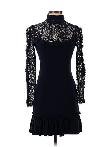 Nicholas Navy Lace Insert Dress (view 1)