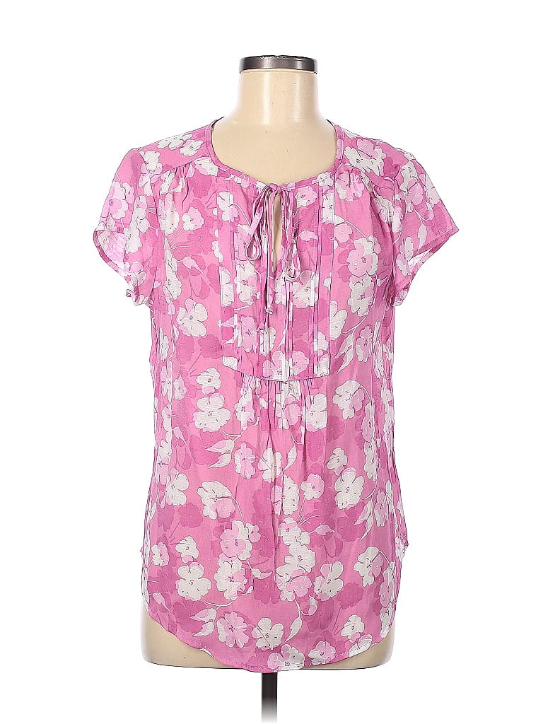 Como Vintage Floral Pink Short Sleeve Blouse Size M 52 Off Thredup