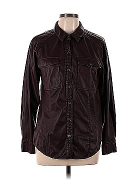 Rebecca Taylor Faux Leather Button Down (view 1)