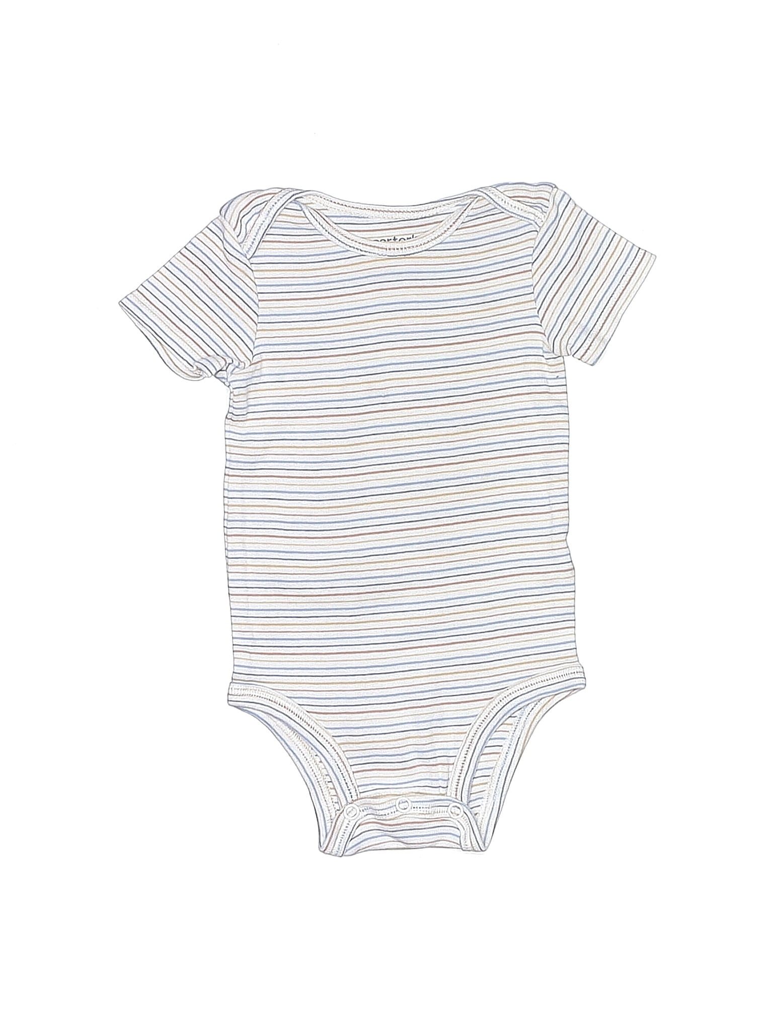 Carter's 100 Cotton Stripes White Short Sleeve Onesie Size 9 mo 33