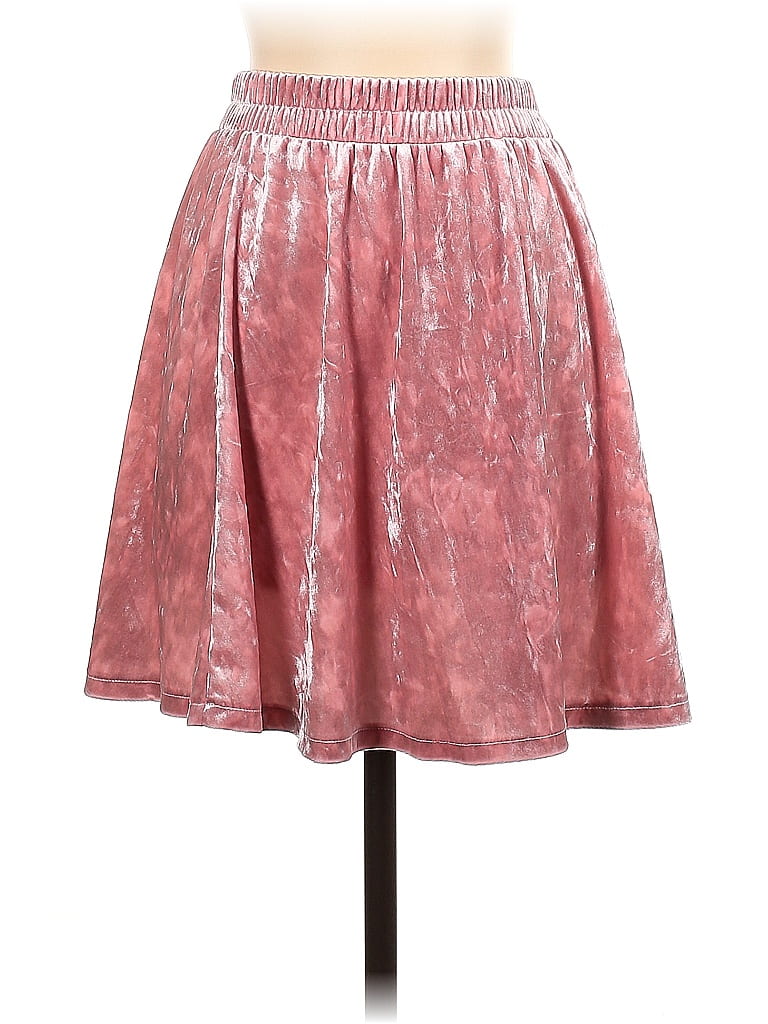 Hammer Jacquard Floral Motif Acid Wash Print Damask Batik Brocade Paint Splatter Print Tie-dye Pink Casual Skirt Size 4 - photo 1