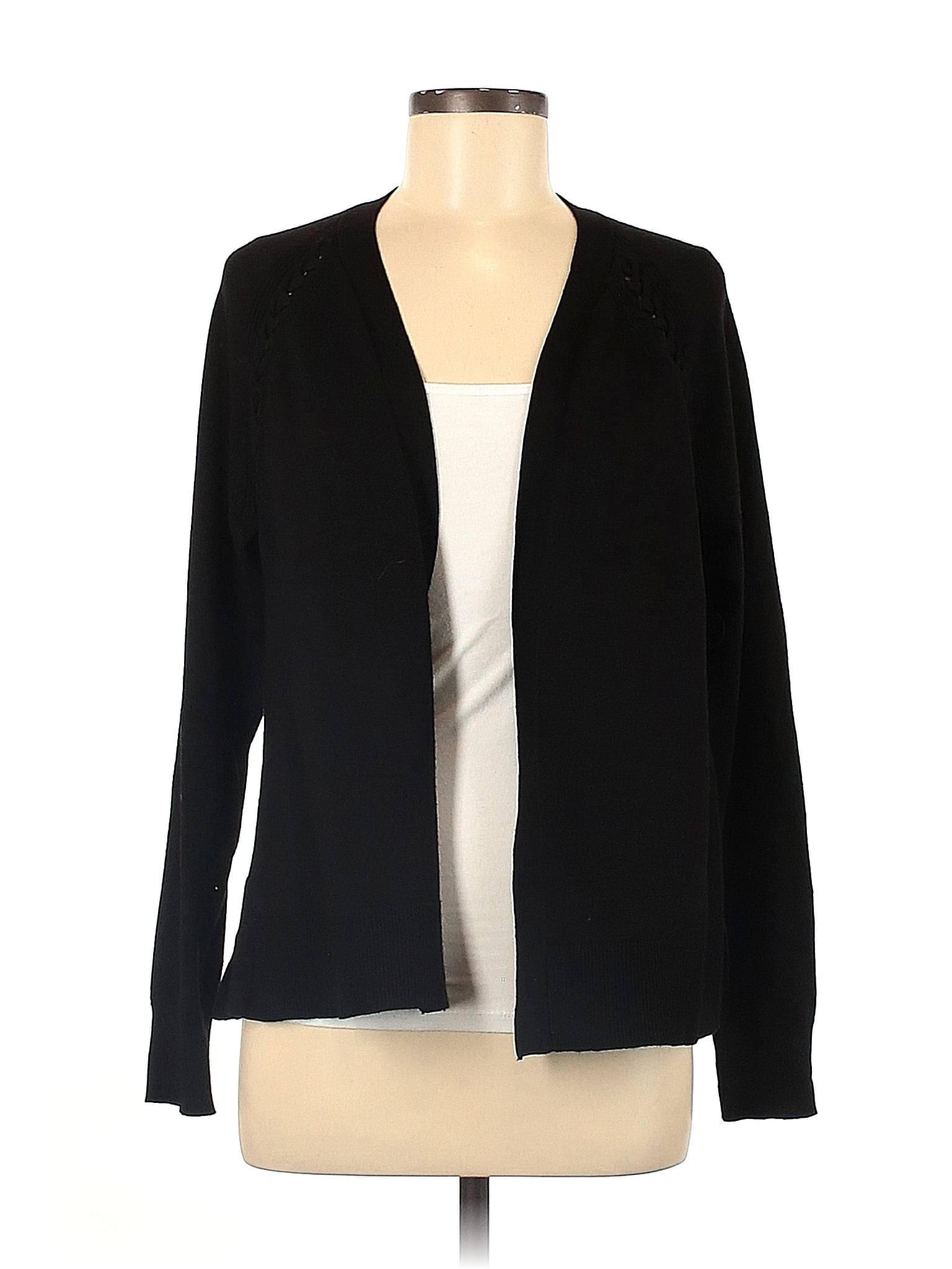 89th & Madison Color Block Solid Black Cardigan Size M - 64% off | thredUP