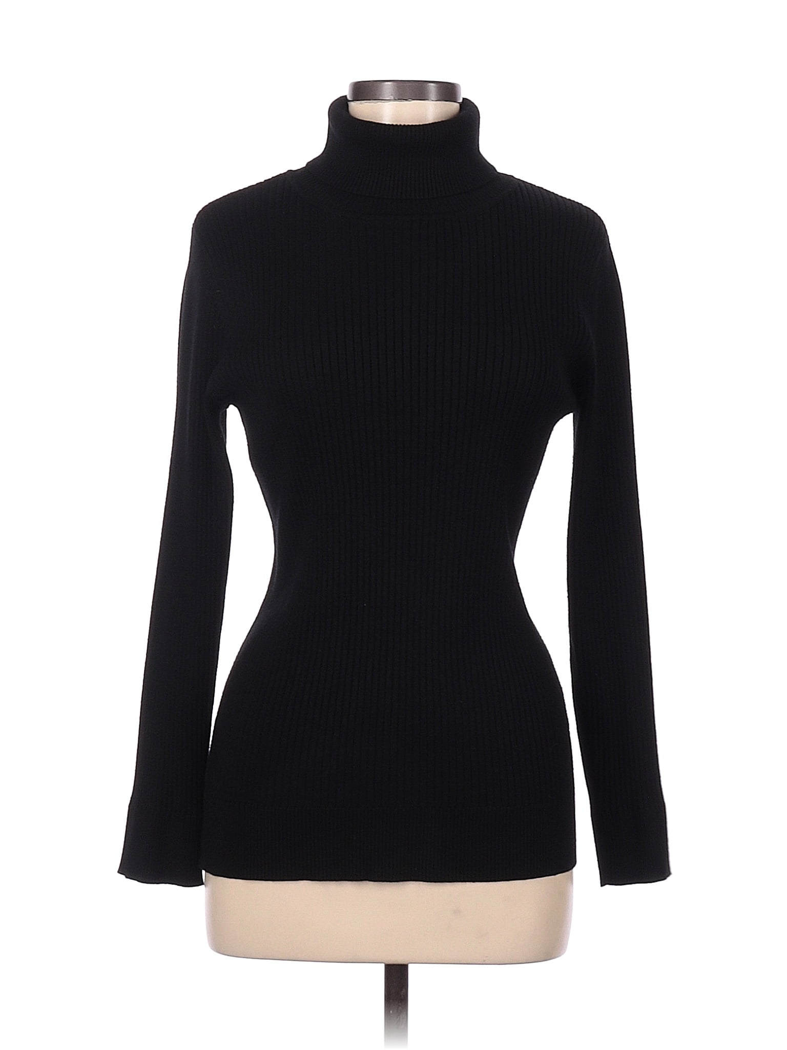 Dkny Color Block Solid Black Turtleneck Sweater Size M 74 Off Thredup 6449