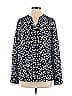 Jones New York Collection 100% Polyester Floral Motif Blue Long Sleeve Blouse Size 6 - photo 1